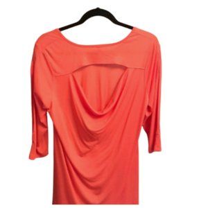 RUBY RIBBON Drape Back Tunic SZ SMALL Coral